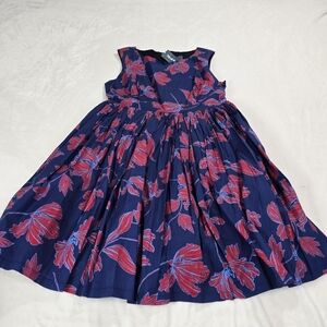 Modcloth Navy and Red Floral Midi Dress Size 20